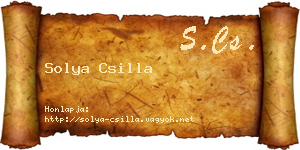 Solya Csilla névjegykártya