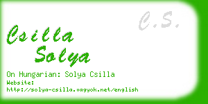csilla solya business card